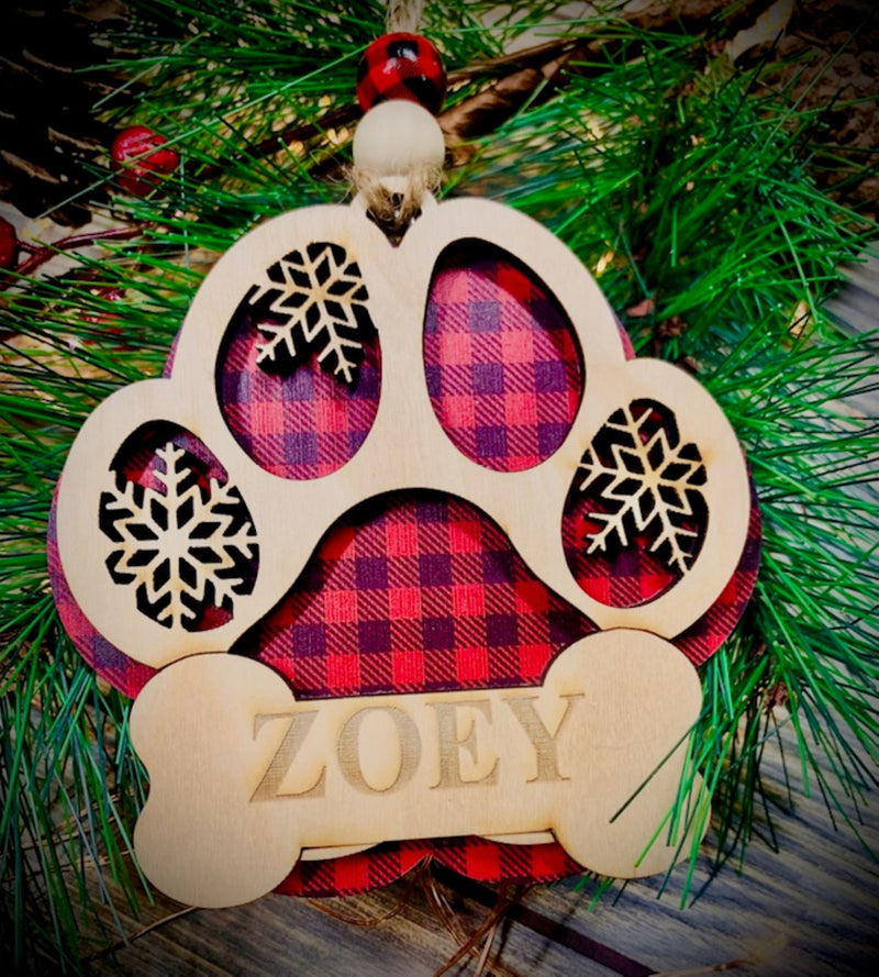 Personalized Laser Engraved Dog Ornament
