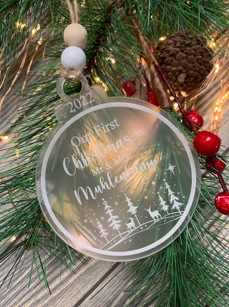 Engraved first christmas 2024 ornament