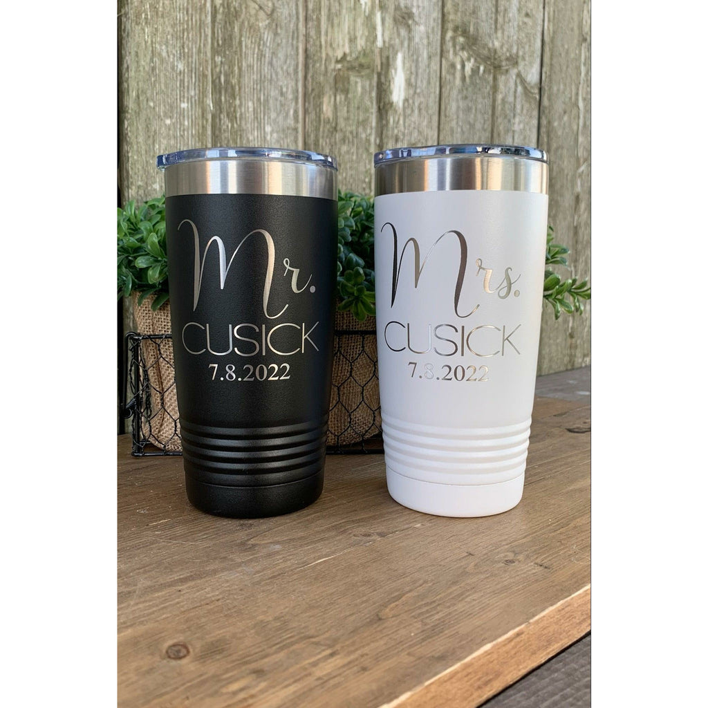 Mr. & Mrs. Personalized Tumbler Set - Grand Lake Engraving & Gifts