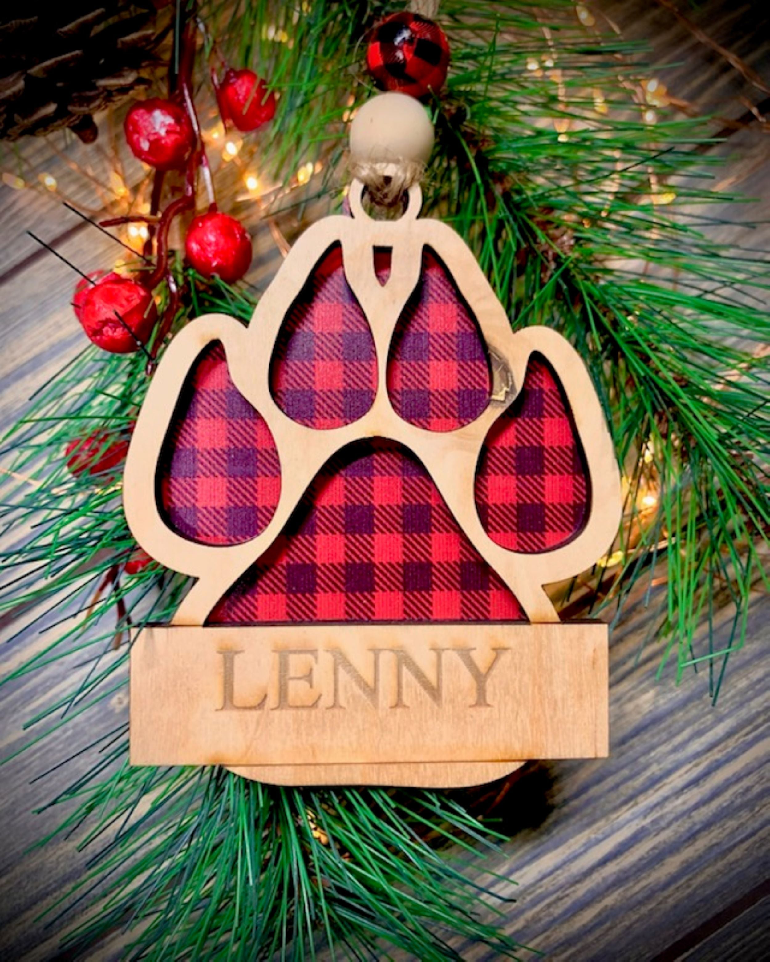 Personalized paw print ornament best sale