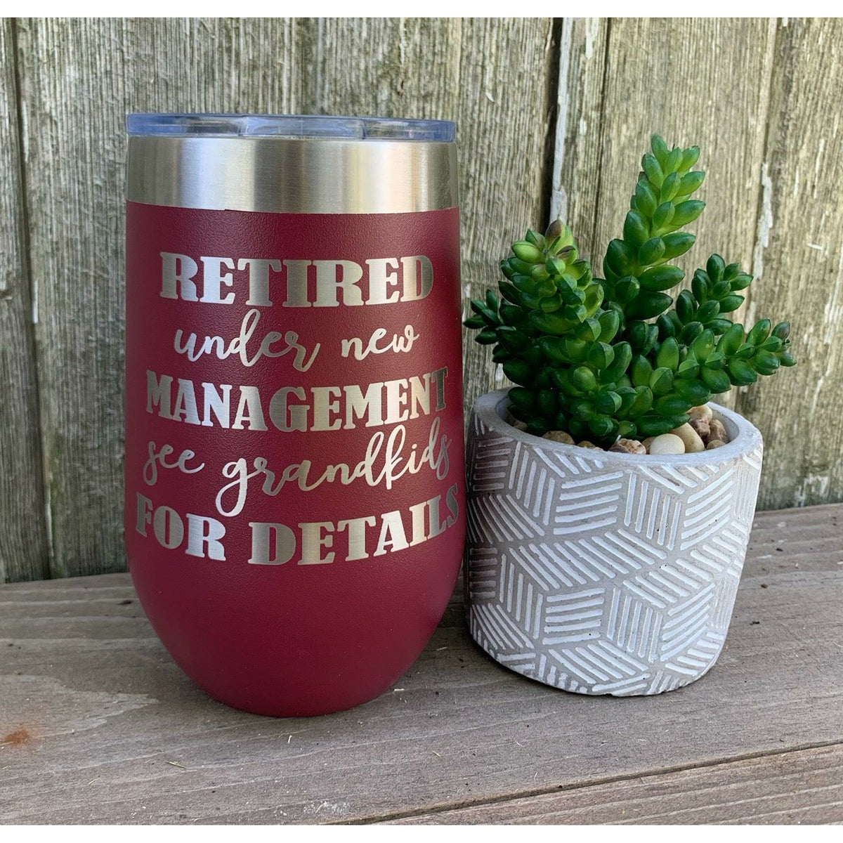 Retirement Wine Tumbler 16 oz. - Grand Lake Engraving & Gifts